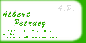 albert petrucz business card